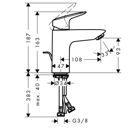 Vòi lavabo Logis 100 589.52.402